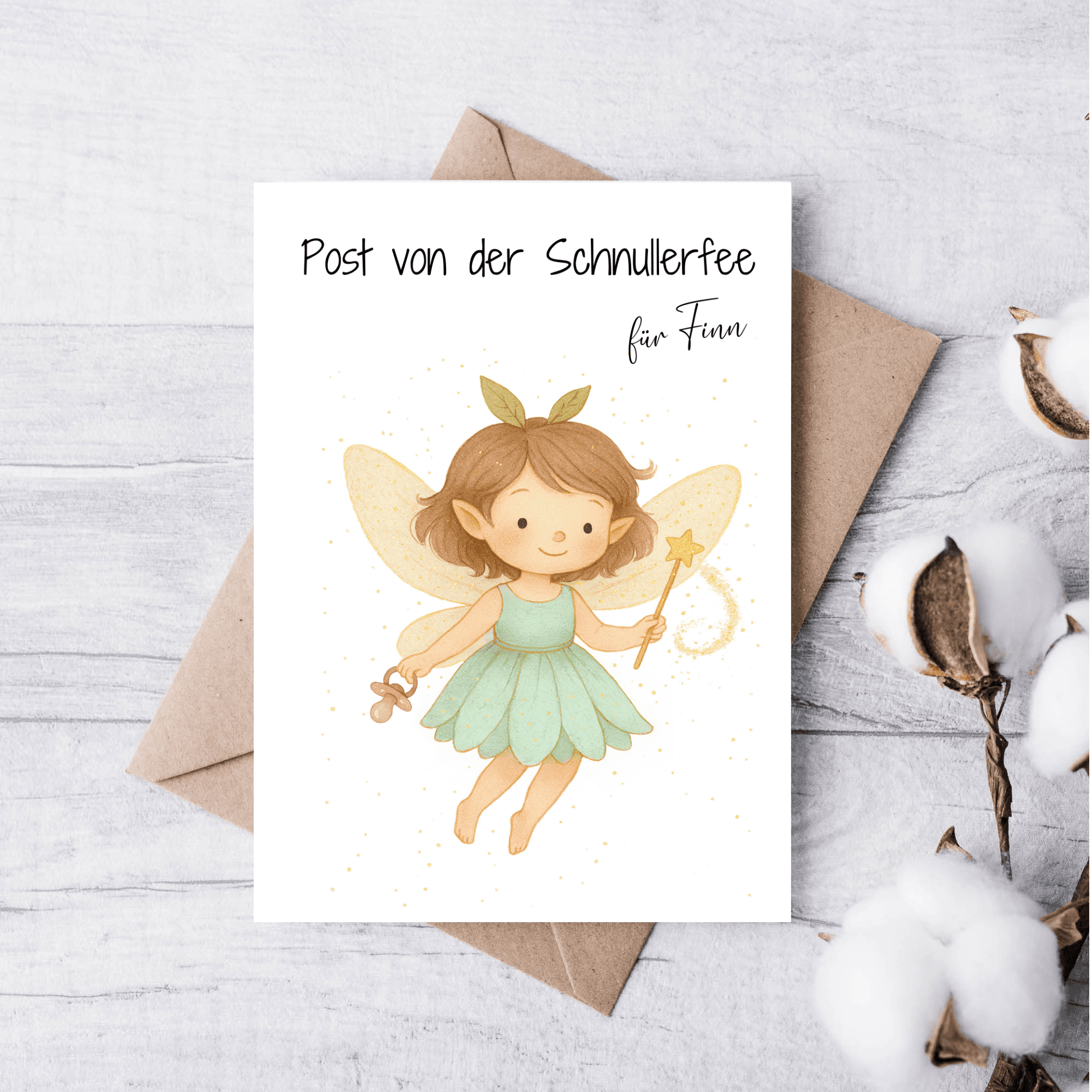 Persönliche Post von der Schnullerfee – personalisierbar mit Name – schlicht