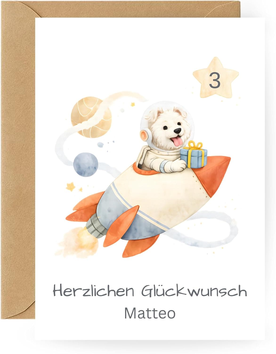 Geburtstagskarte Kinder personalisiert mit Name & Alter