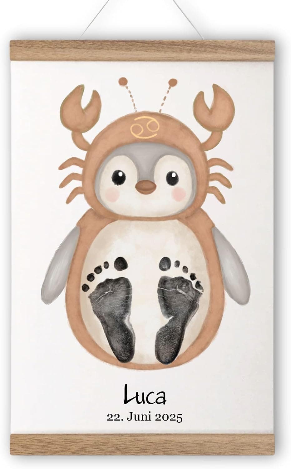 Personalisiertes Sternzeichen Baby Fußabdruck Set