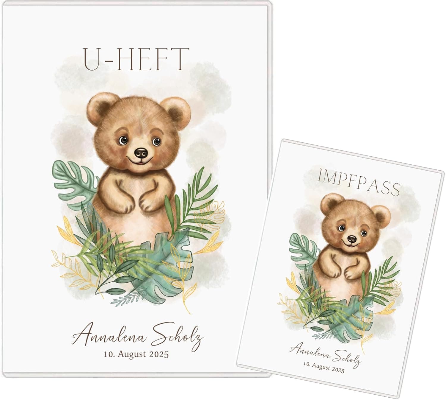 U-Heft- & Impfpass-Hülle personalisiert – Tiermotive – Bär