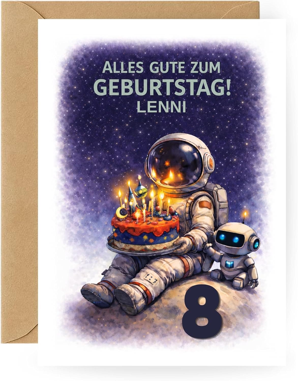 Geburtstagskarte Junge Weltraum personalisiert