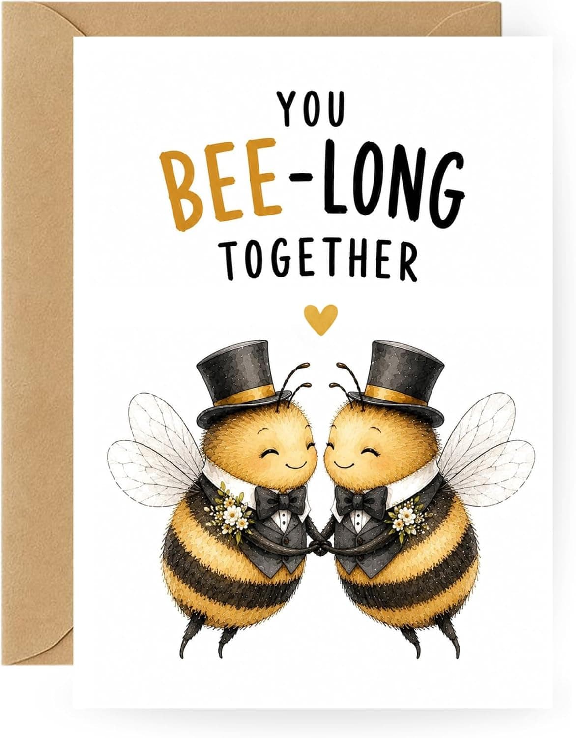 Hochzeitskarte für Männerpaare – Bienen oder Enten