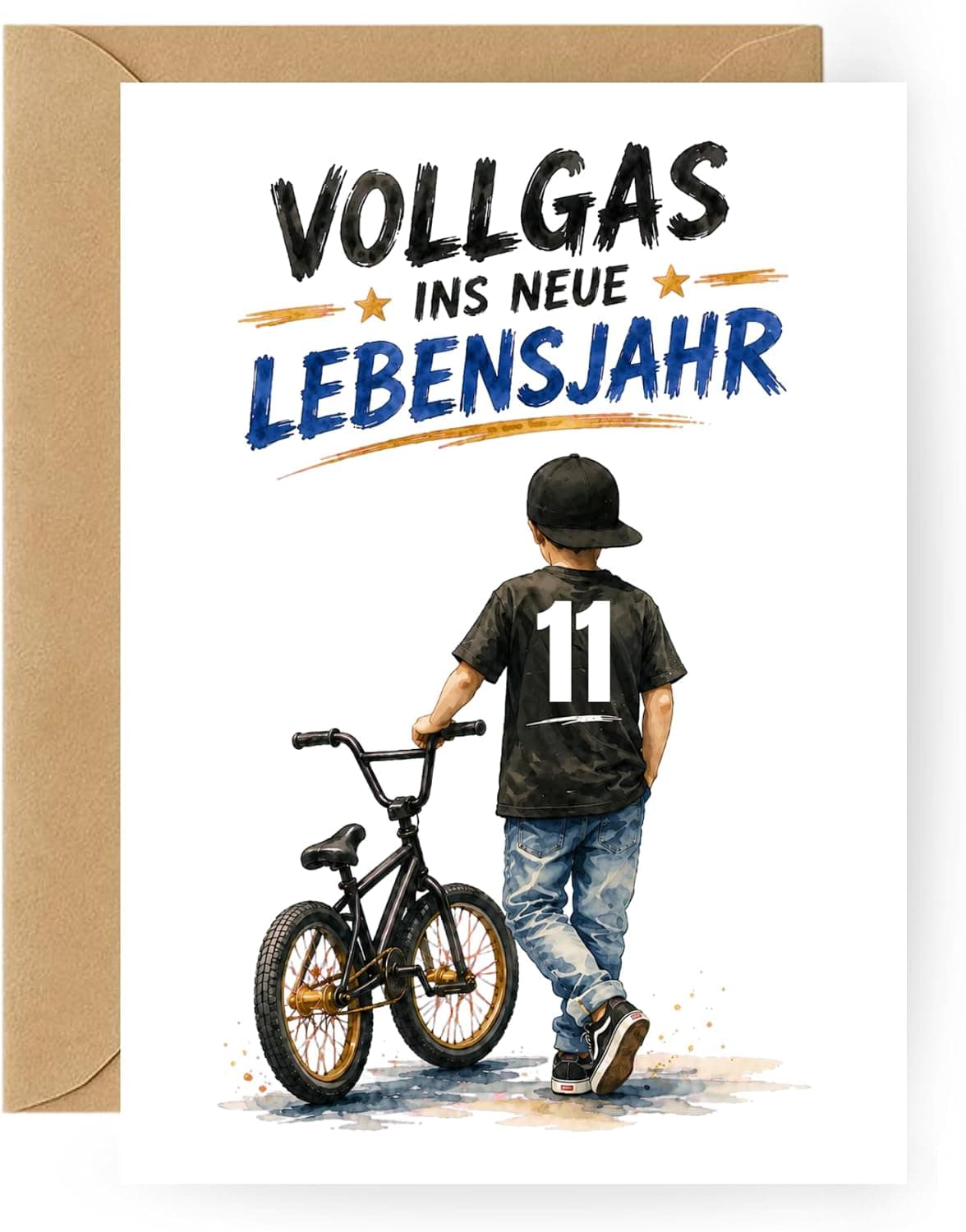 Geburtstagskarte Junge 11 Jahre BMX Fahrrad