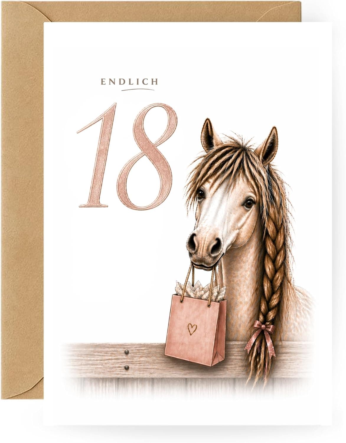 18 Geburtstag Karte Mädchen Pferd