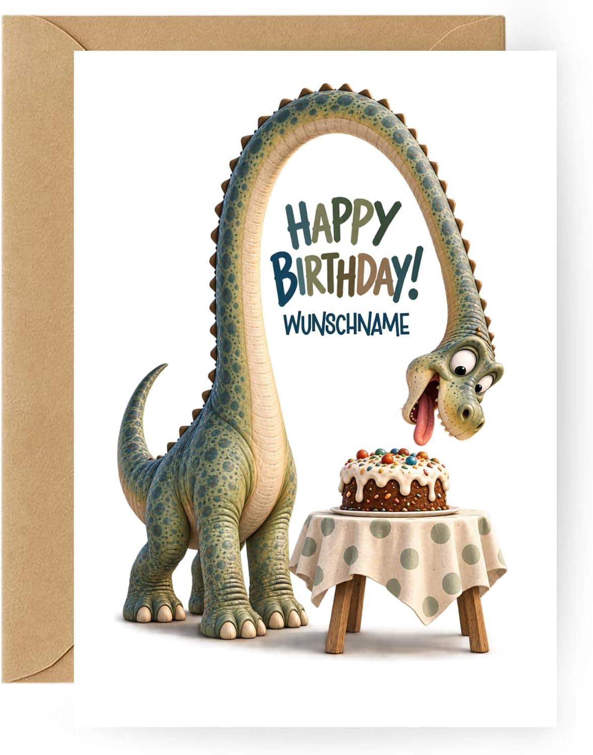 Personalisierte Geburtstagskarte Dino mit Namen