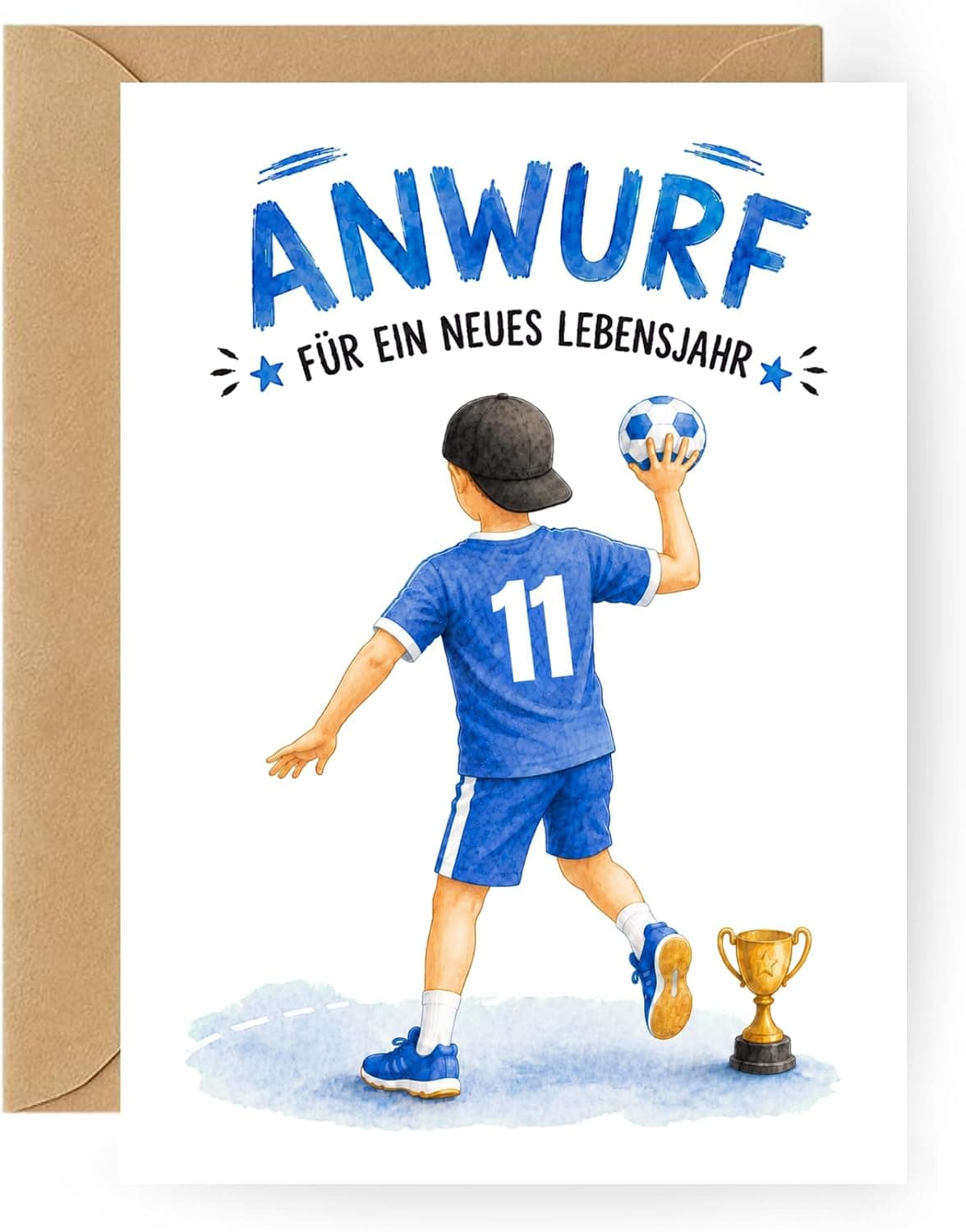 Geburtstagskarte Junge 11 Jahre Handball