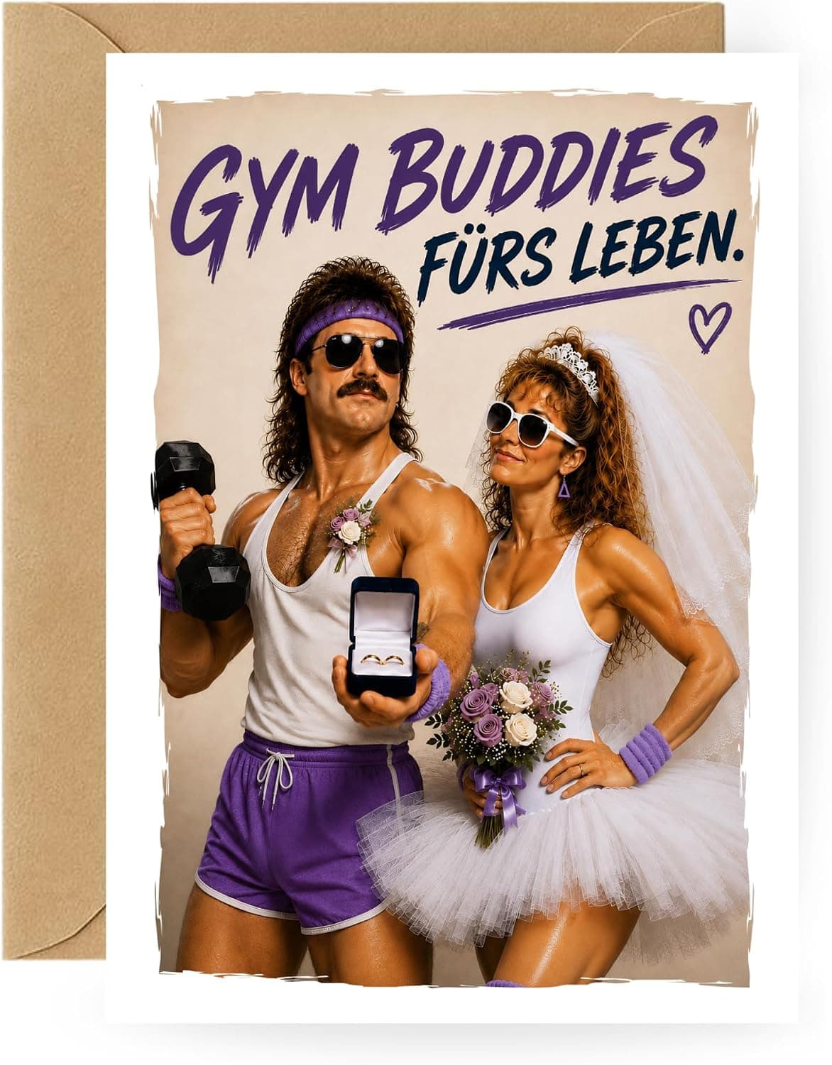 Hochzeitskarte Fitness für Sportler & Fitness Paare