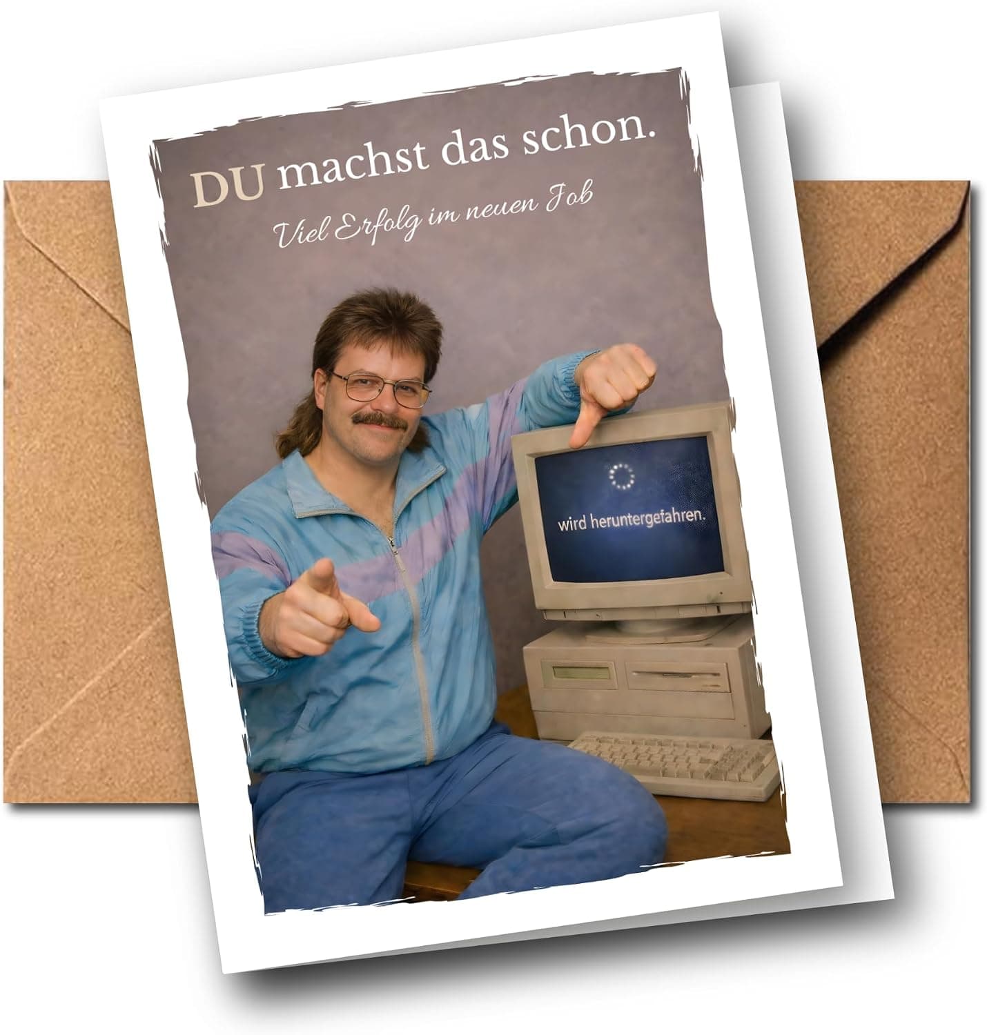 Lustige Abschiedskarte für Kollegen
