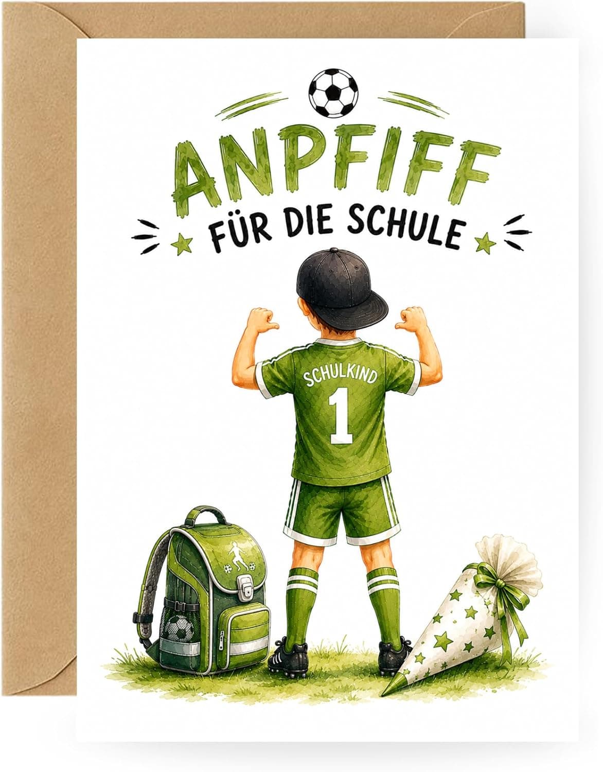 Einschulungskarte Fußball „Anpfiff für die Schule“