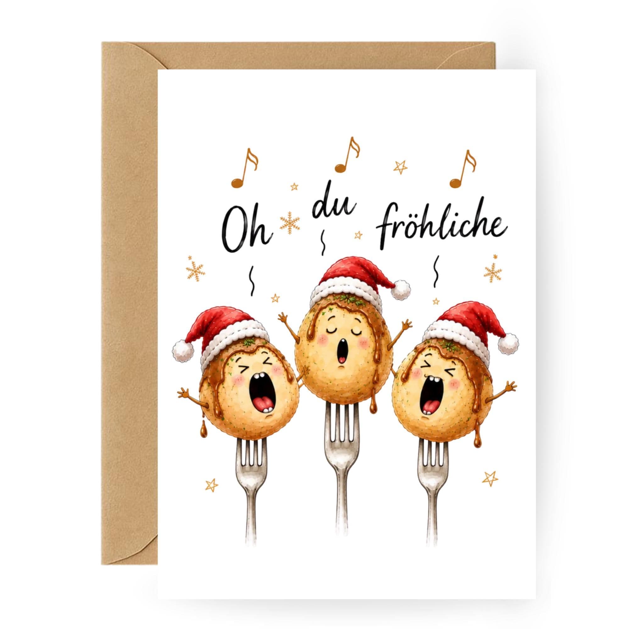 Lustige Weihnachtskarte „Singende Knödel“