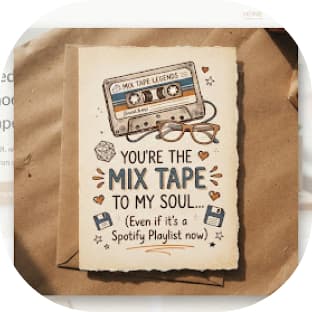 Retro-Mix-Tape-Karte You’re the mix tape to my soul